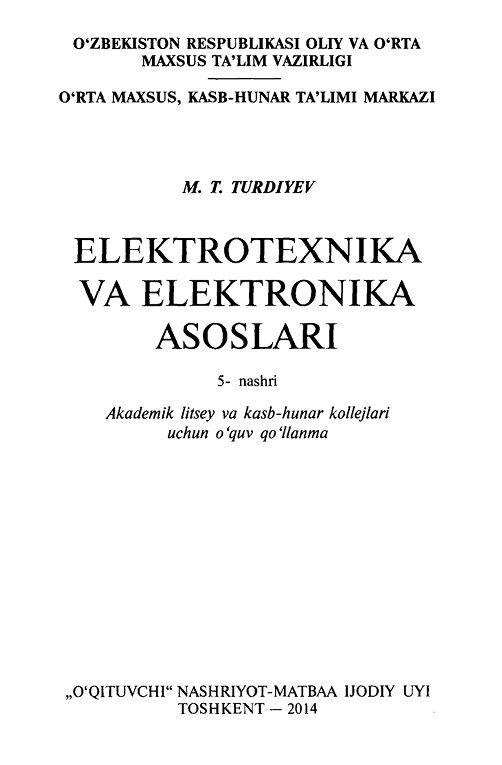 Elektrotexnika va elektronika asoslari
