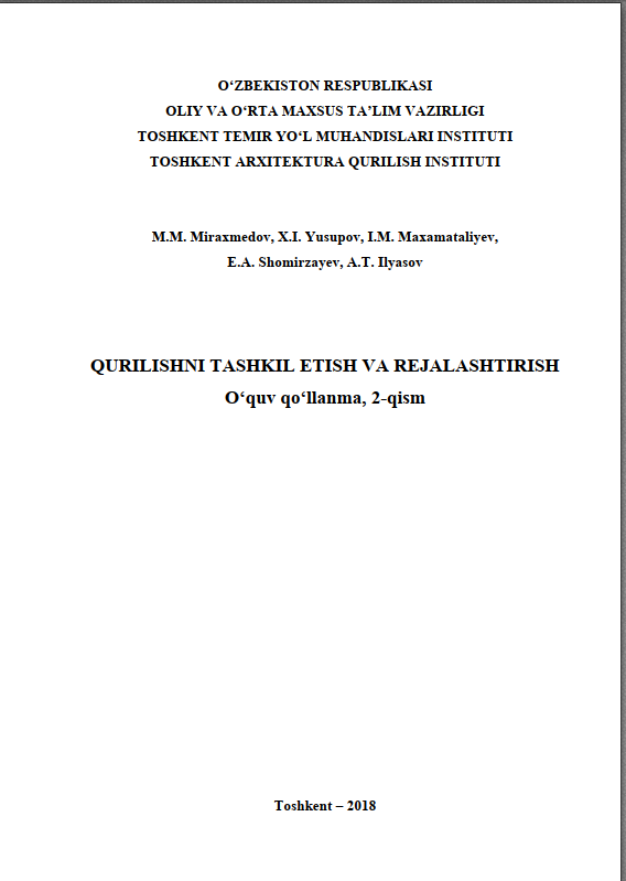 Qurilishni tashkil etish va rejalashtirish 2-qism