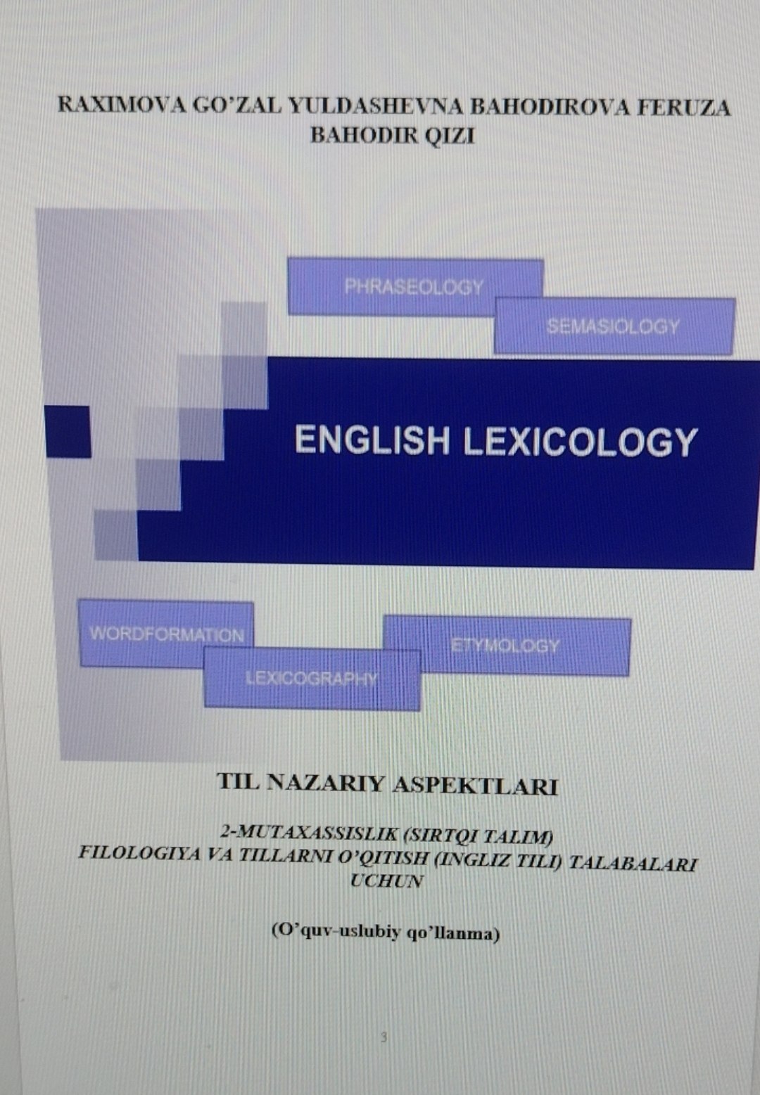 English lexicology Til nazariy aspektlari