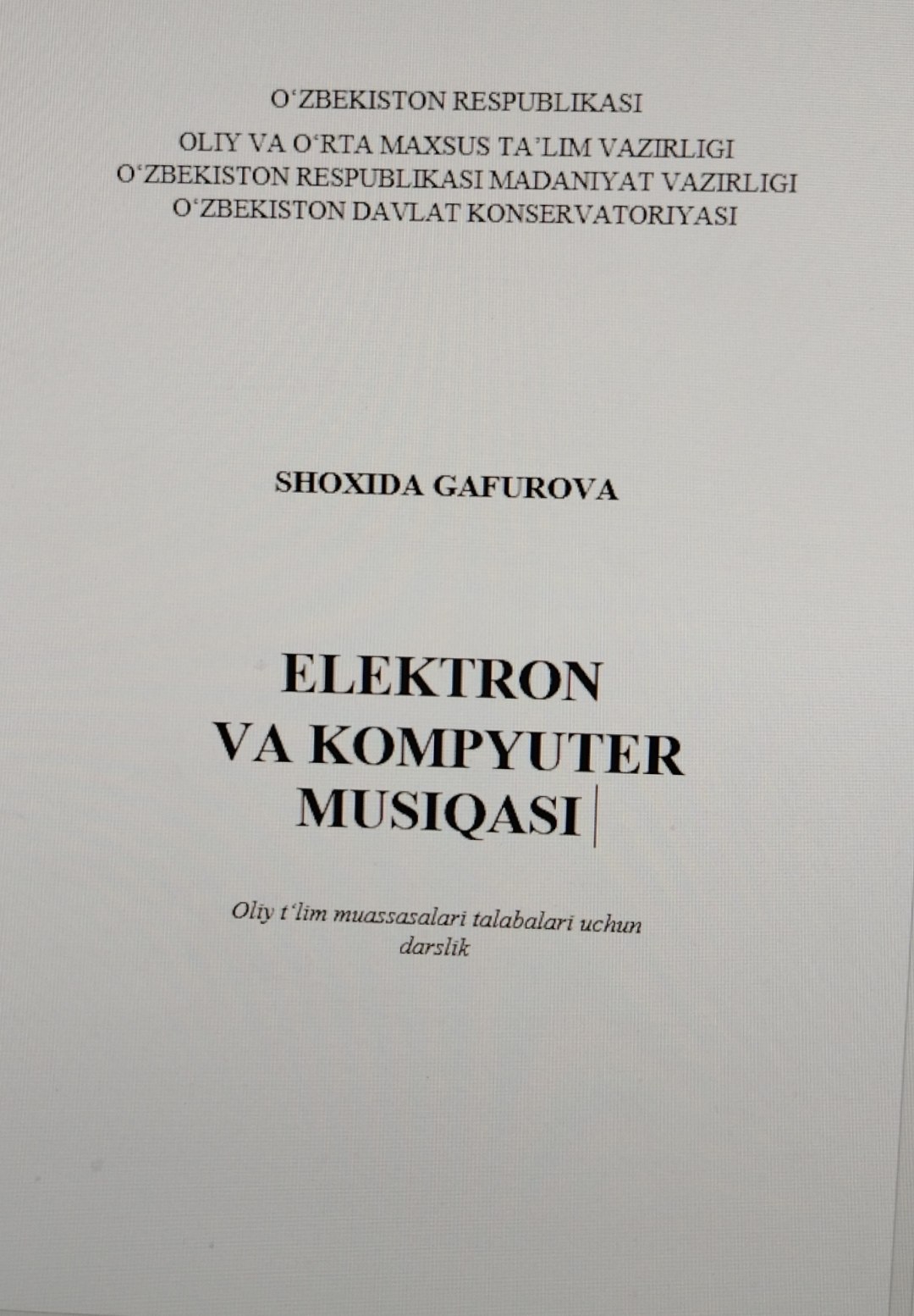 Elektron va kompiyuter musiqasi