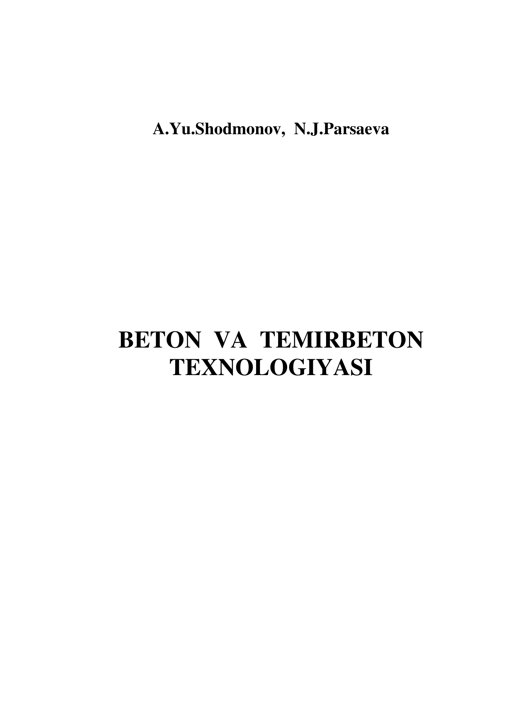 Beton va temirbeton texnologiyasi