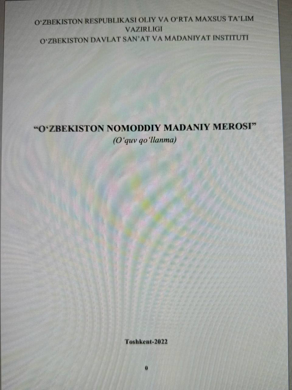 “О‘ZBEKISTON NOMODDIY MADANIY MEROSI”