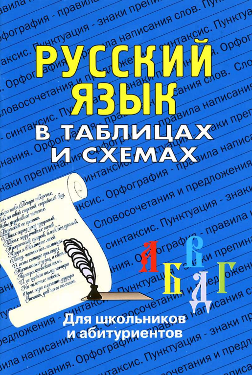 РУССКИЙ ЯЗЫК В ТАБЛИЦАХ И СХЕМАХ Для школьников и абитуриентов
