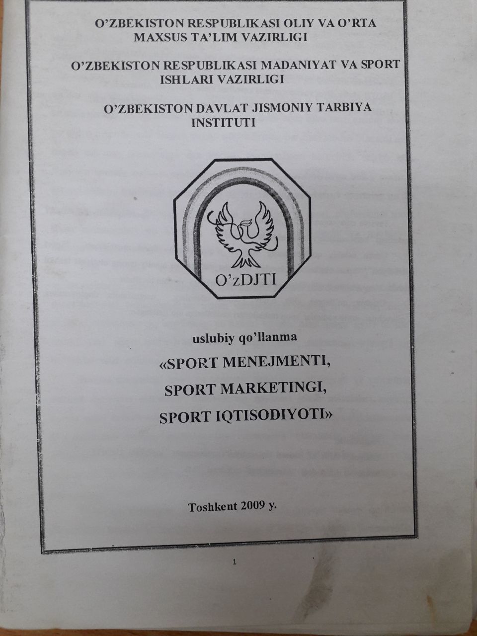 "Sport menejmenti, Sport marketingi, Sport iqtisodiyoti"