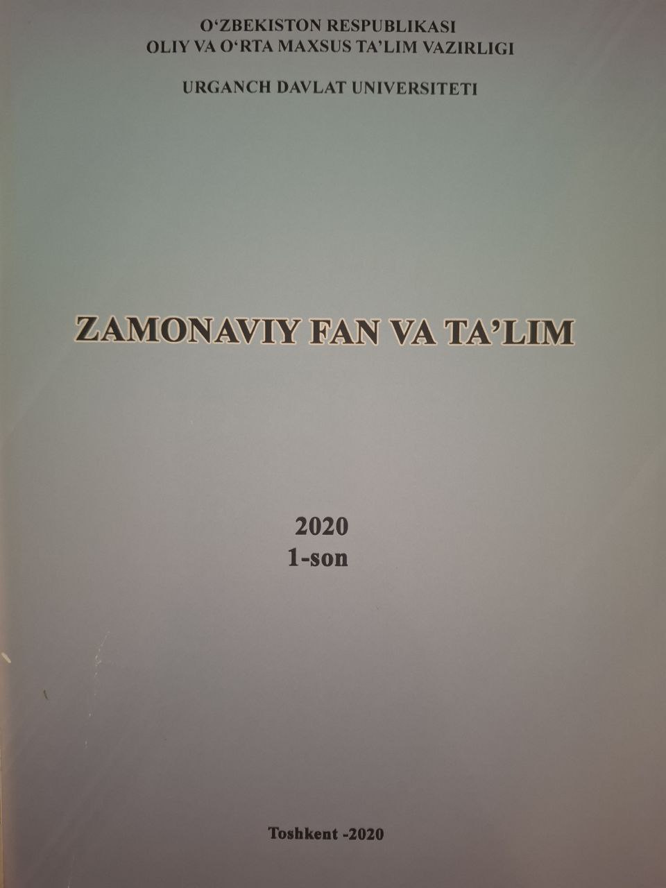 Zamonaviy fan va ta`lim