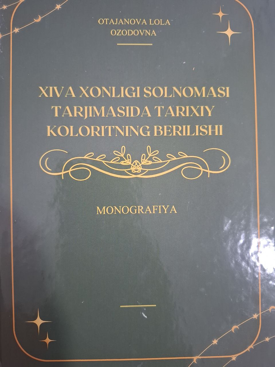 Xiva xonligi solnomasi tarjimasida tarixiy koloritning berilishi