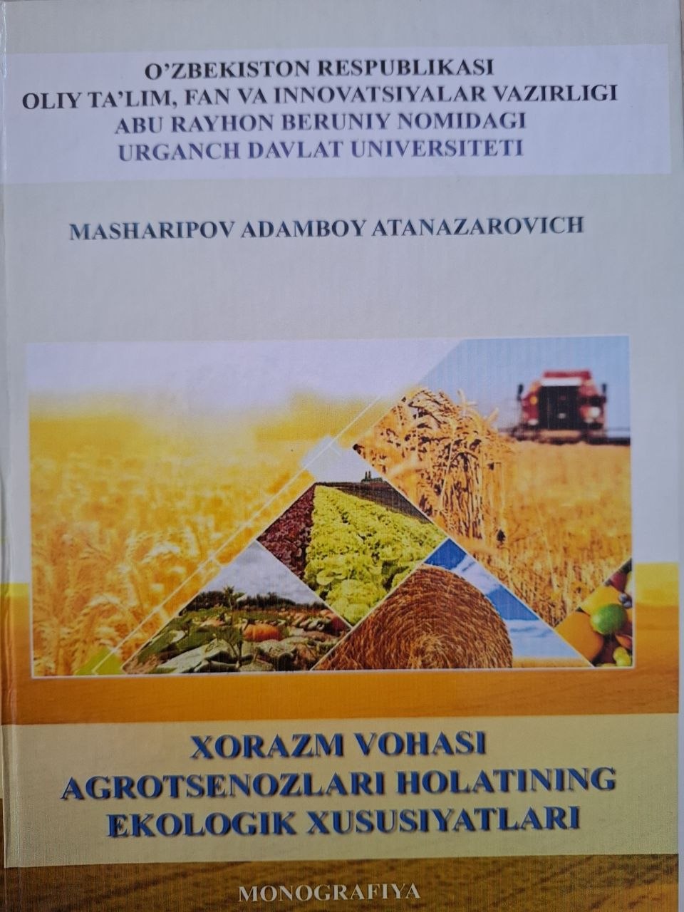 Xorazm vohasi agrotsenozlari holatining ekologik xususiyatlari