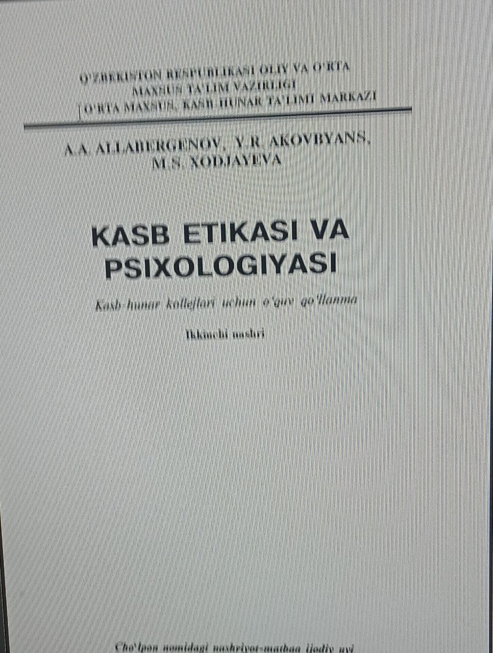 Kasb etikasi va psixologiyasi