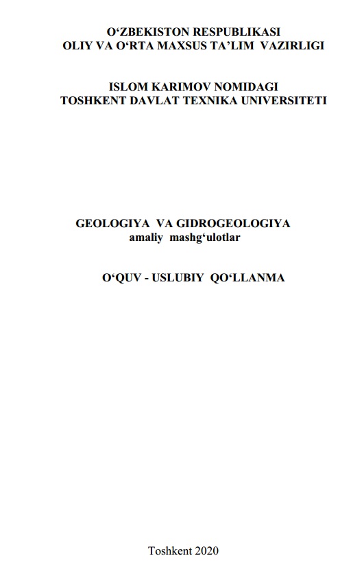 Geologiya va gidrogeologiya. Amaliy mashg‘ulotlar