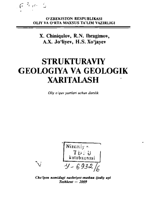 STRUKTURAVIY GEOLOGIYA VA GEOLOGIK XARITALASH