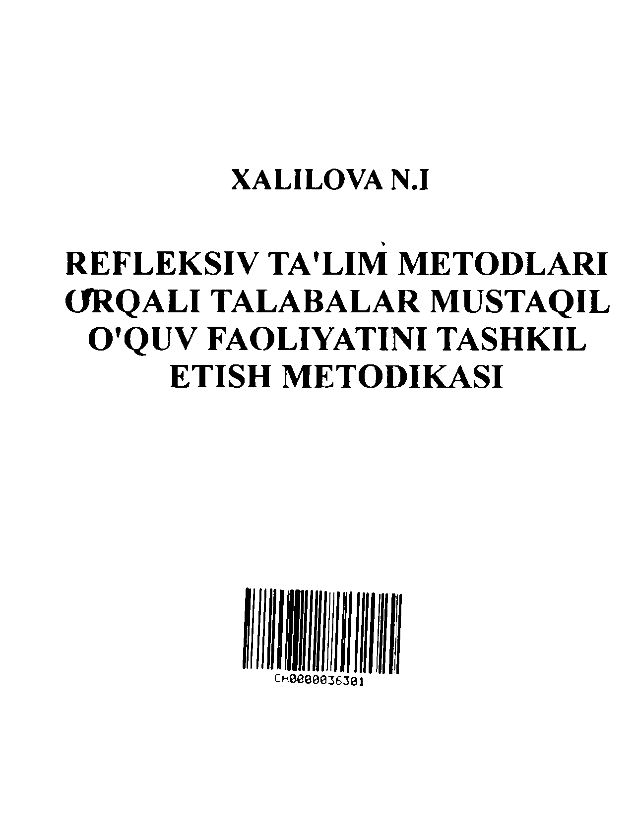 Refleksiv ta'lim metodlari orqali talabalar mustaqil o’quv faoliyatini tashkil etish metodikasi