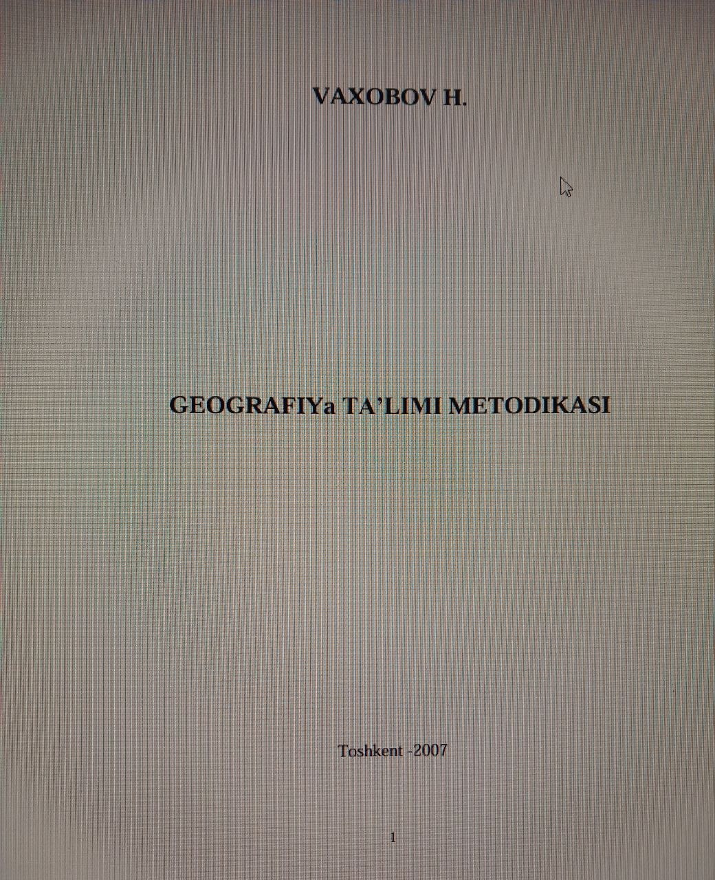 Geografiya ta’lim metodikasi