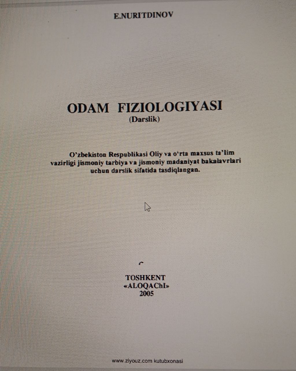 ODAM FIZIOLOGIYASI