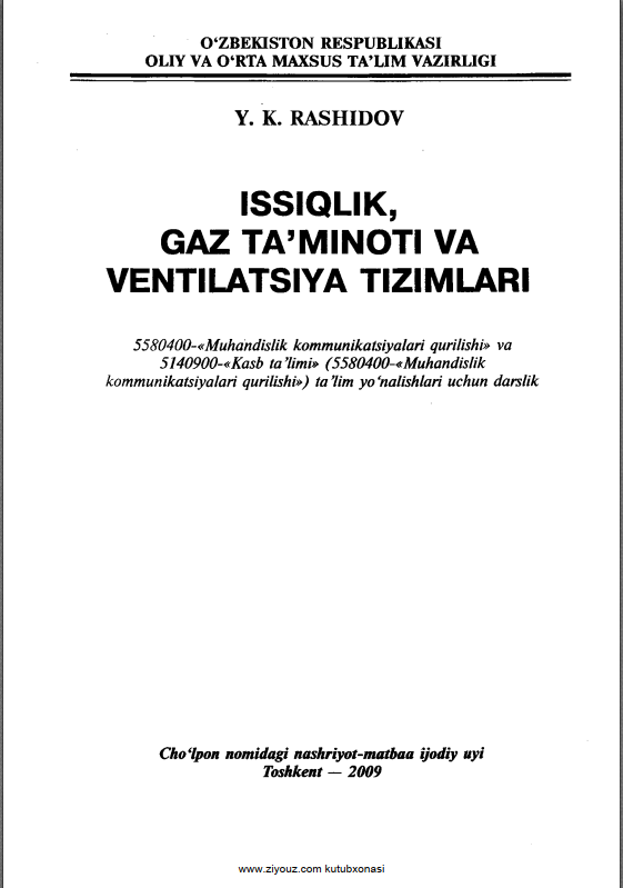 Issiqlik, gaz ta'minoti va ventilatisiya tizimlari
