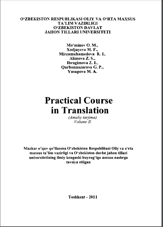 Practical course in translation: (amaliy tarjima) volume II
