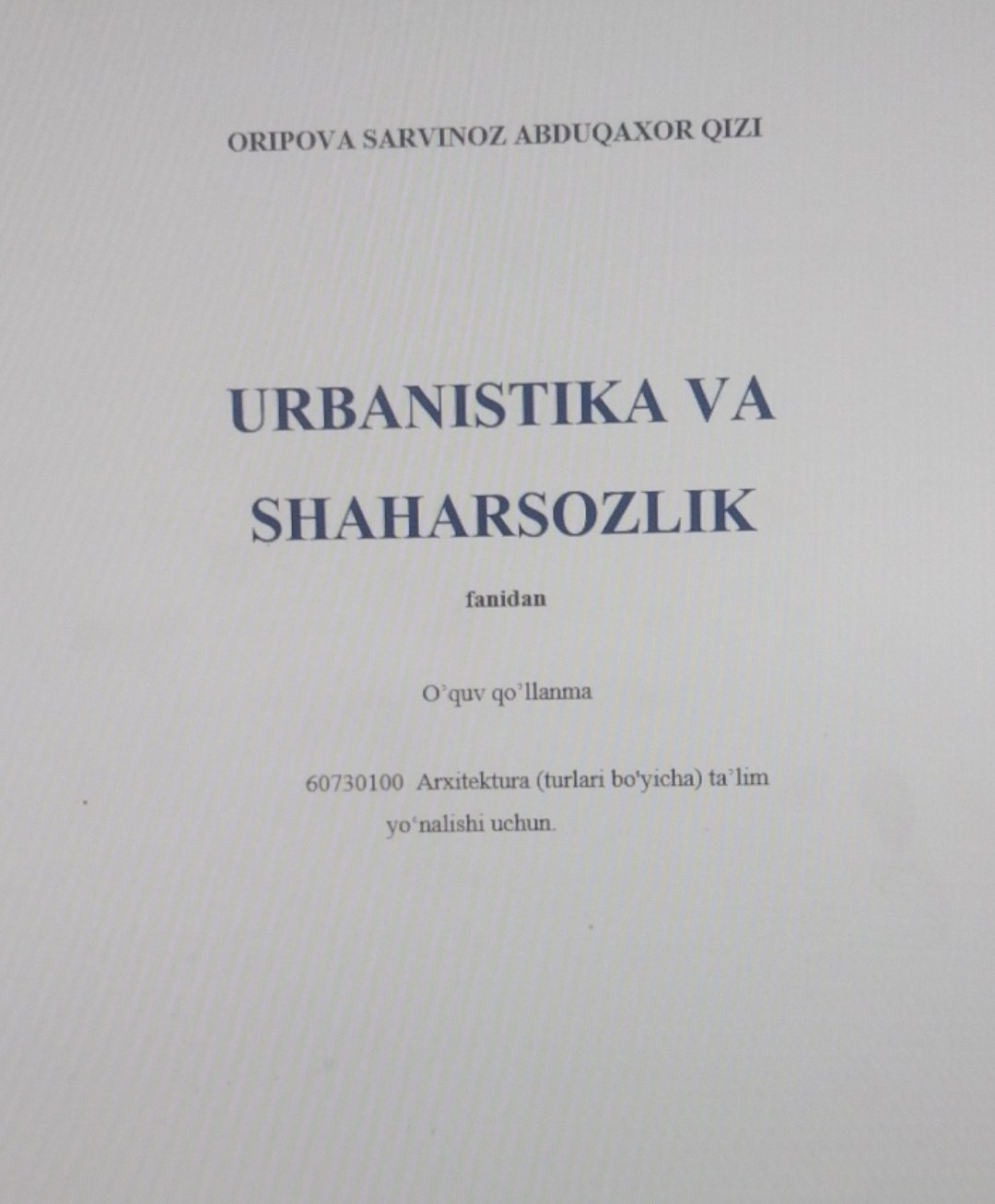 Urbanistika va shaharsozlik